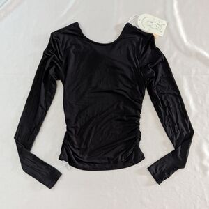New Blogilates Women's Twisty Long Sleeve Top‎ Royal Black 1X (14-16)